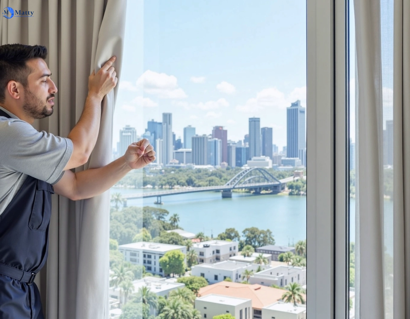 Professional curtain steam cleaning service hawthorne QLD by Matty Curtain Cleaning